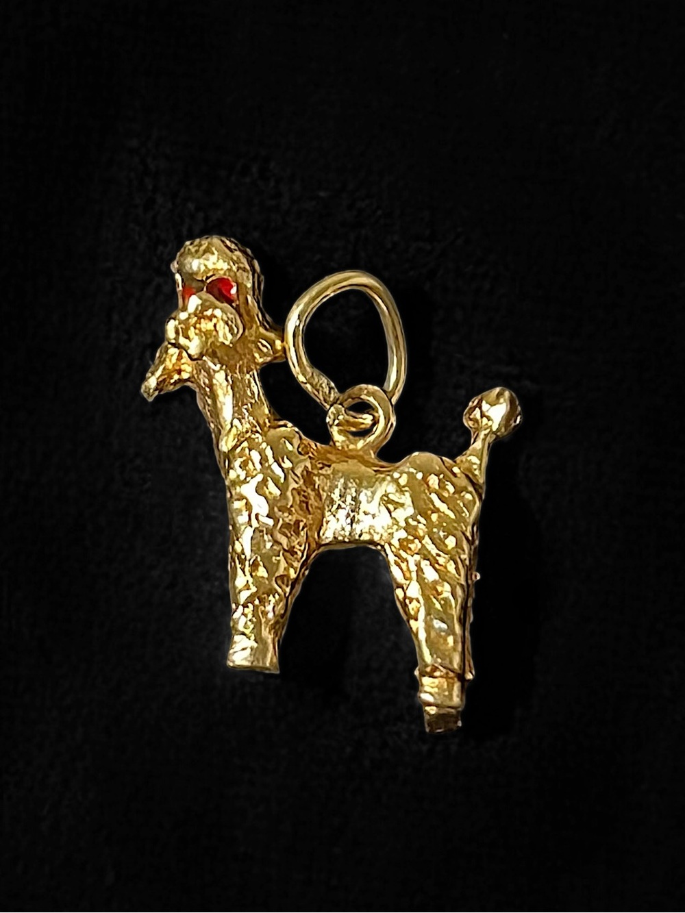 Vintage Mid Century 14K Gold Poodle Charm Pendant 2.1g